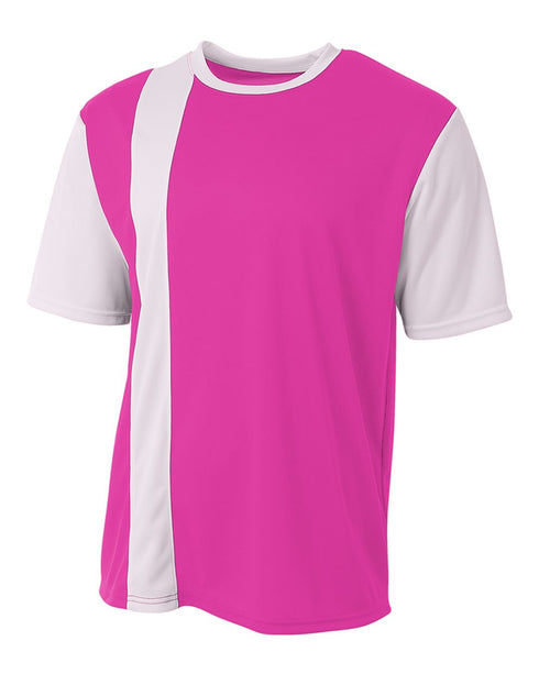 A4 Youth Legend Soccer Jersey (NB3016), Color 'Fuschia / White'